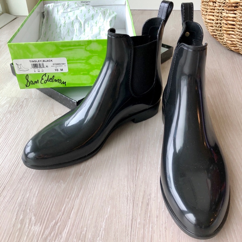 Sam Edelman Black Rain Boots